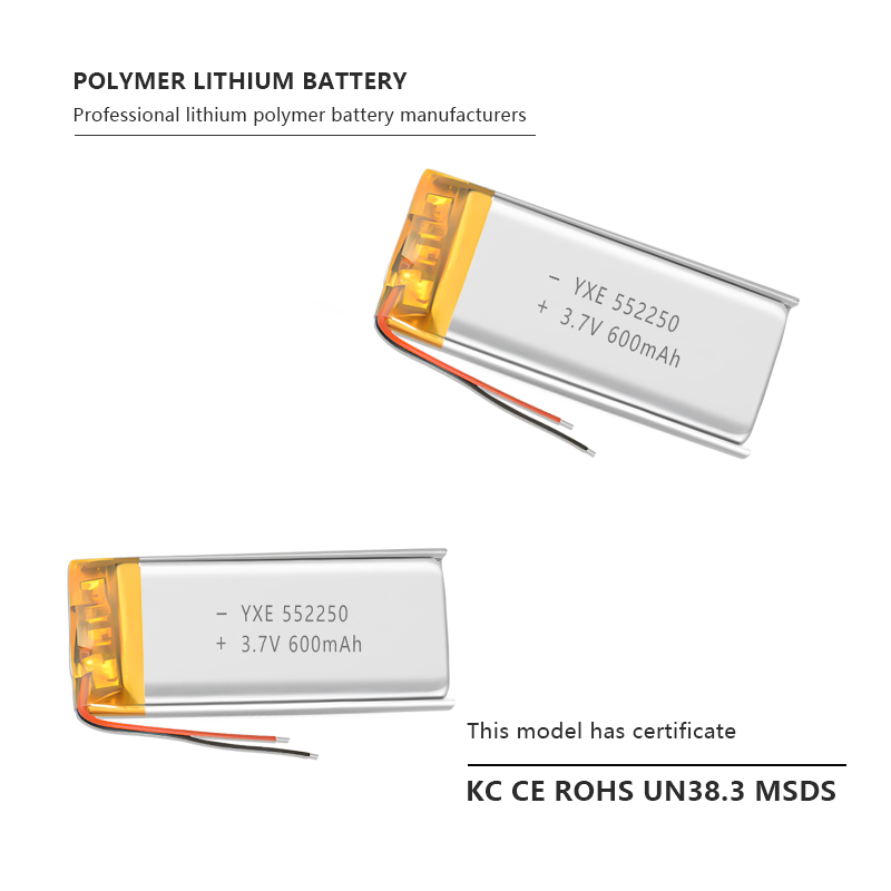 3.7 V Li-ion Battery 552250-600mah